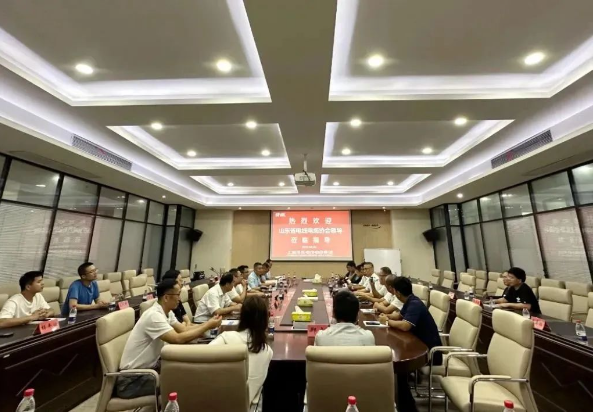  最后，考察團(tuán)一行前往上海浦東電線電纜集團(tuán)總部，參觀了上海電線電纜博物館。陳建義，集團(tuán)副總裁及博物館館長，詳細(xì)介紹了集團(tuán)的經(jīng)營發(fā)展情況和系列產(chǎn)品。雙方就數(shù)字化生產(chǎn)、智能制造、成本控制、市場布局等方面展開了友好互動(dòng)交流。